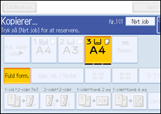 Illustration af betjeningspanelets sk&aelig;rm