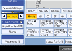 Illustration af sk&aelig;rmen p&aring; betjeningspanelet