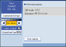 Illustration af sk&aelig;rmen p&aring; betjeningspanelet