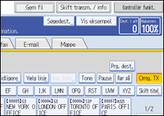 Illustration af sk&aelig;rmen p&aring; betjeningspanelet