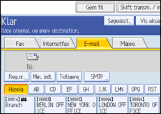 Illustration af sk&aelig;rmen p&aring; betjeningspanelet