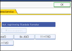 Illustration af skærmen på betjeningspanelet
