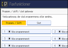 Illustration af skærmen på betjeningspanelet
