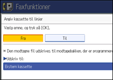 Illustration af sk&aelig;rmen p&aring; betjeningspanelet