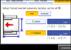 Illustration af sk&aelig;rmen p&aring; betjeningspanelet
