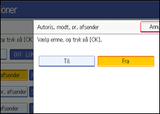 Illustration af sk&aelig;rmen p&aring; betjeningspanelet