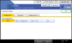 Illustration af skærmen på betjeningspanelet