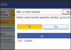 Illustration af sk&aelig;rmen p&aring; betjeningspanelet
