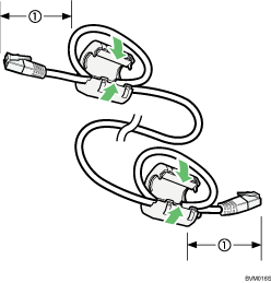 Illustration af Ethernet-kabel med ferritkerne