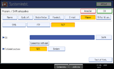 Illustration af skærm på betjeningspanel