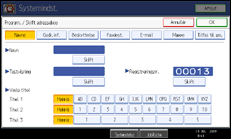 Illustration af skærm på betjeningspanel
