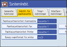 Illustration af sk&aelig;rmen p&aring; betjeningspanelet