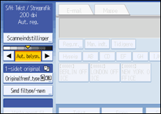 Illustration af skærm på betjeningspanel