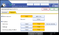 Illustration af skærm på betjeningspanel