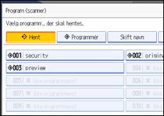 Illustration af skærm på betjeningspanel