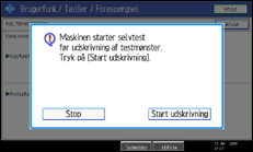 Illustration af sk&aelig;rmen p&aring; betjeningspanelet