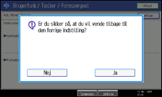 Illustration af sk&aelig;rmen p&aring; betjeningspanelet