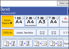 Abbildung des Bedienfeld-Displays
