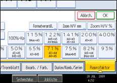 Abbildung des Bedienfeld-Displays