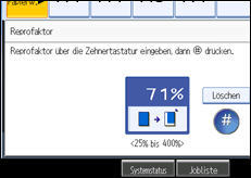 Abbildung des Bedienfeld-Displays