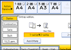 Abbildung des Bedienfeld-Displays