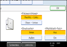Abbildung des Bedienfeld-Displays