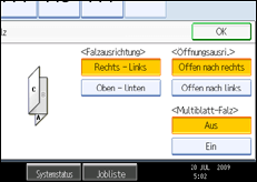 Abbildung des Bedienfeld-Displays