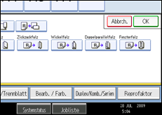 Abbildung des Bedienfeld-Displays