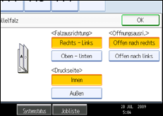 Abbildung des Bedienfeld-Displays