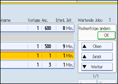 Abbildung des Bedienfeld-Displays