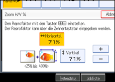 Abbildung des Bedienfeld-Displays