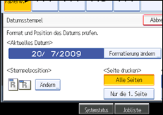 Abbildung des Bedienfeld-Displays