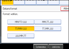 Abbildung des Bedienfeld-Displays