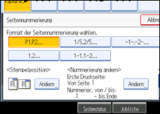 Abbildung des Bedienfeld-Displays