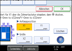Abbildung des Bedienfeld-Displays