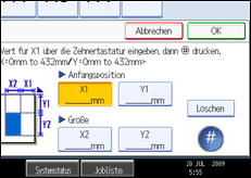 Abbildung des Bedienfeld-Displays