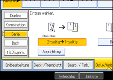 Abbildung des Bedienfeld-Displays