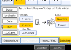 Abbildung des Bedienfeld-Displays