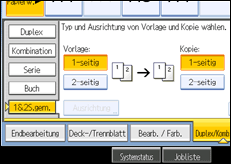 Abbildung des Bedienfeld-Displays