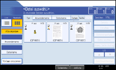 Abbildung des Bedienfeld-Displays