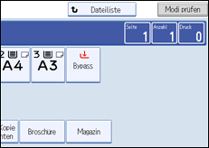 Abbildung des Bedienfeld-Displays