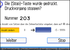 Abbildung des Bedienfeld-Displays