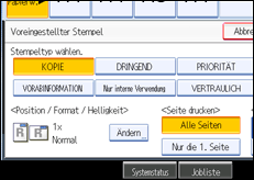 Abbildung des Bedienfeld-Displays