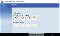 Abbildung des Bedienfeld-Displays