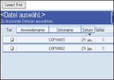 Abbildung des Bedienfeld-Displays