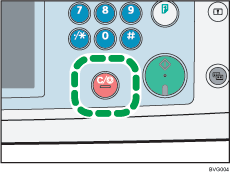 Abbildung der Taste [Löschen/Stopp]