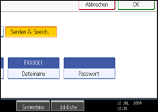 Abbildung des Bedienfelds