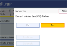 Abbildung des Bedienfelds
