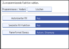 Abbildung des Bedienfelds