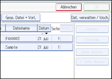Abbildung des Bedienfelds